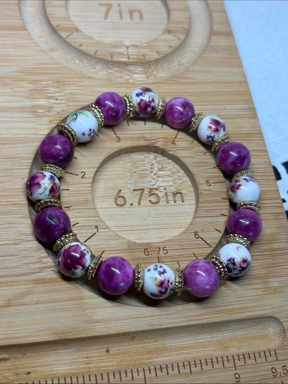 HEIRLOOM ROMANTIC Kunzite & Porcelain Bracelet French Countryside Boho - Picture 5 of 5